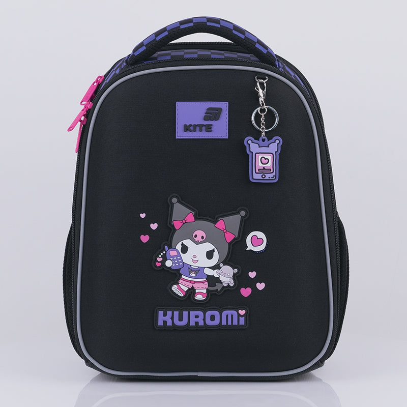 Tornister szkolny dziewczęcy do 1 klasy ortopedyczny czarny Kuromi Kite