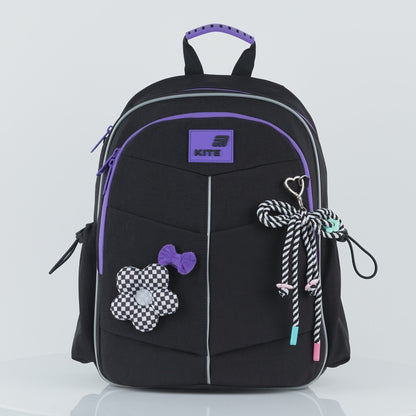 Plecak szkolny ortopedyczny Kite Flower Power dla dziewczynki z elementami 3D