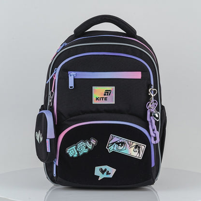 Plecak szkolny ortopedyczny dziewczęcy brelok i portfelik Kite Anime Dream