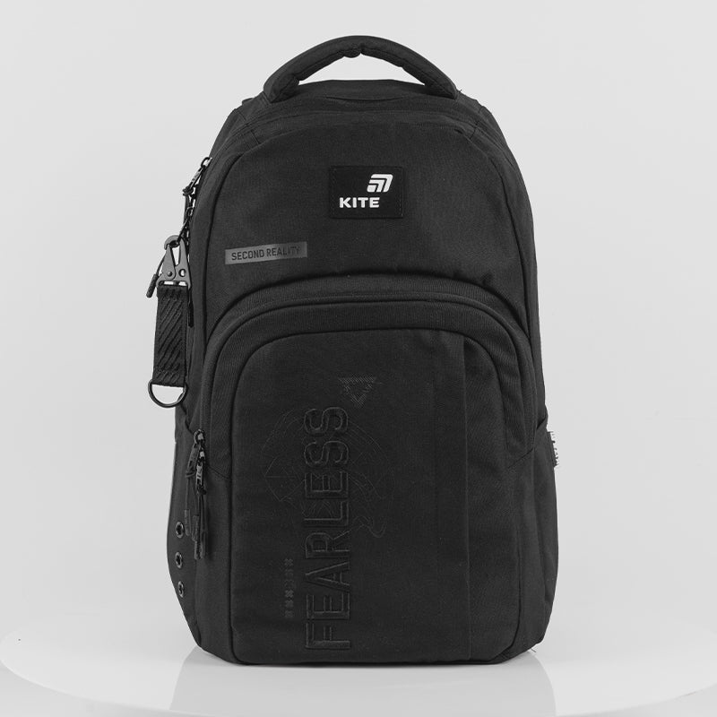Plecak czarny młodzieżowy szkolny Kite Fearless dla chłopców 13-17 lat pojemny