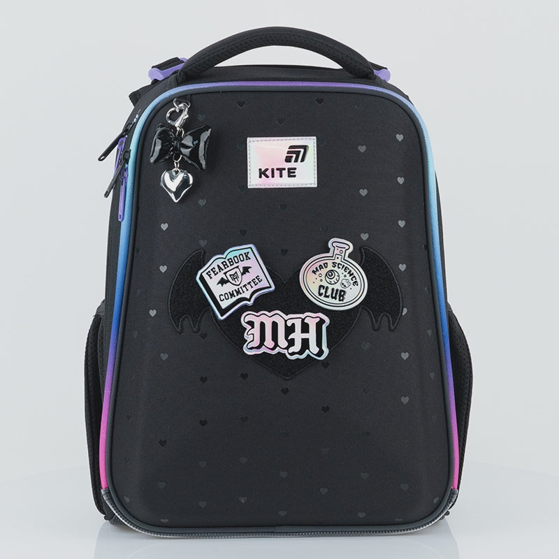 Ortopedická školská taška pre dievčatá 1. – 4. ročník so záplatami Monster High Kite