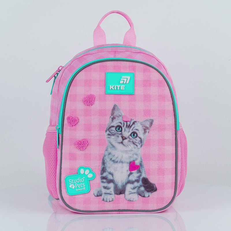 Plecak przedszkolny Kite Studio Pets dla dziewczynek lekki różowy z kotkiem