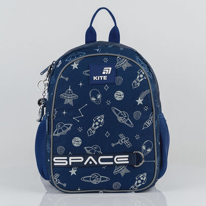 Batoh předškolní Kite In Space lehký pro chlapce modrý s přívěskem do mateřské školy