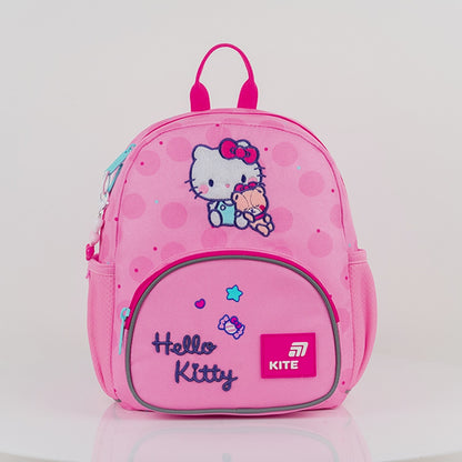 Plecak przedszkolny Kite Hello Kitty dla dziewczynki, różowy z brelokiem