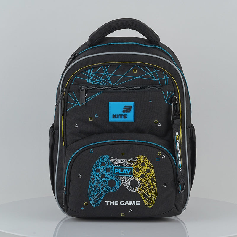 Plecak szkolny Kite Game dla chłopca do 1-5 klasy, czarny ortopedyczny
